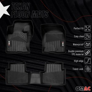Ford Bronco Sport Floor Mats - Omac - Texan Premium TPE 3 Pcs - Black - '21-'25